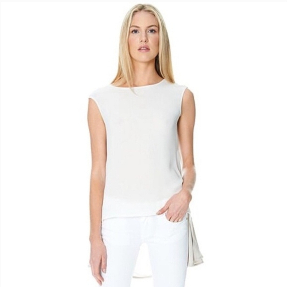 Sandra Weil High Low Sheer Top